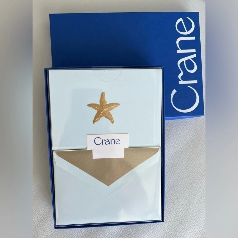 NEW Crane Engraved Starfish Notecards with Envelopes, Box of 10